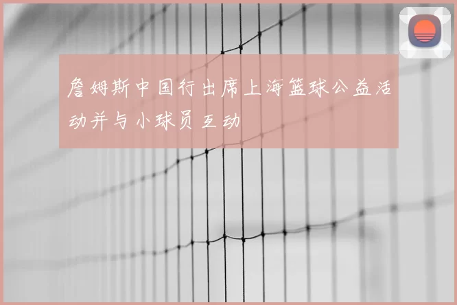 詹姆斯中国行出席上海篮球公益活动并与小球员互动